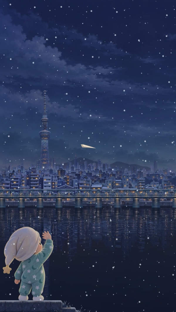 雪の東京・縦